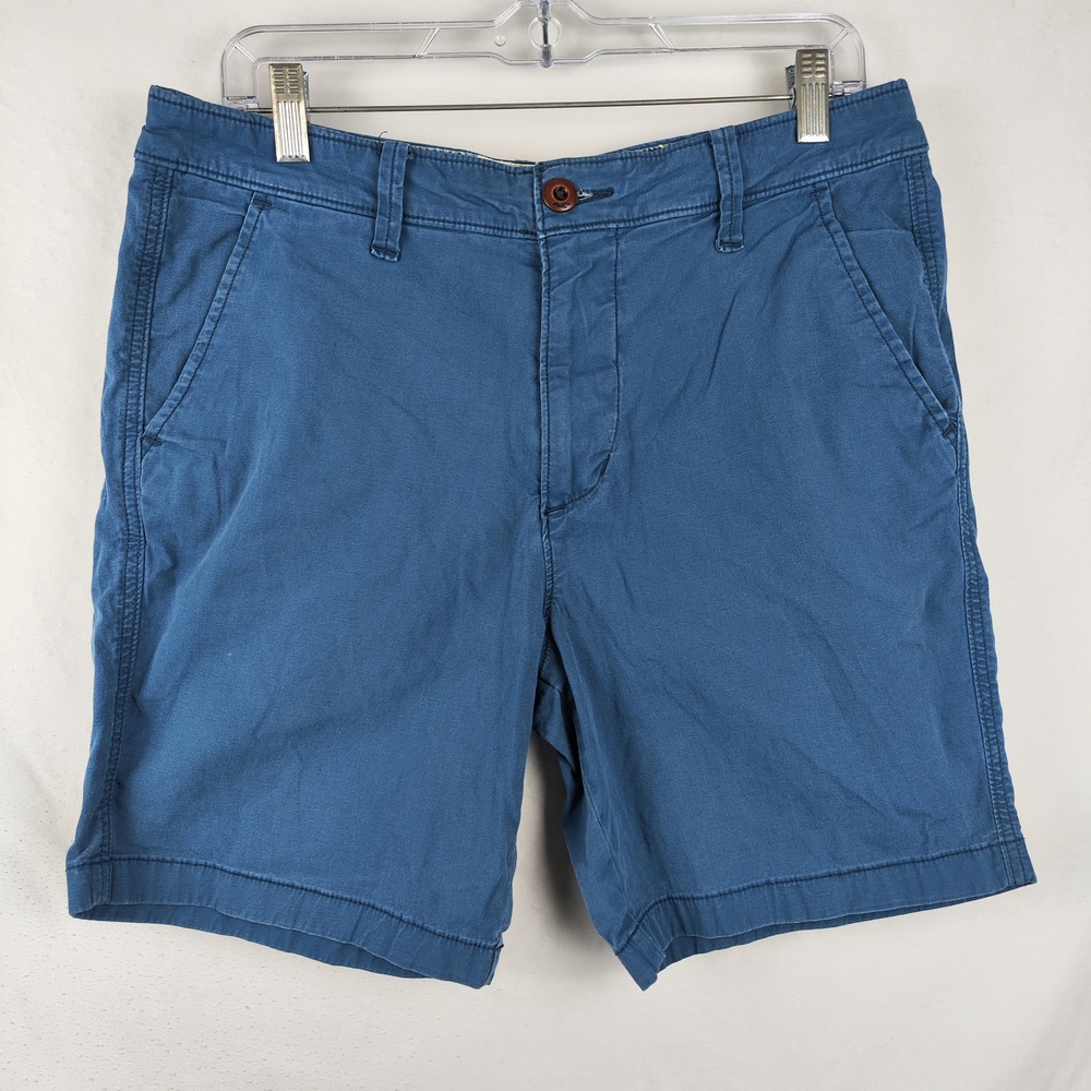 Hollister Shorts Mens 32 Blue Chino Stretch Flat Front Casual Summer Beach